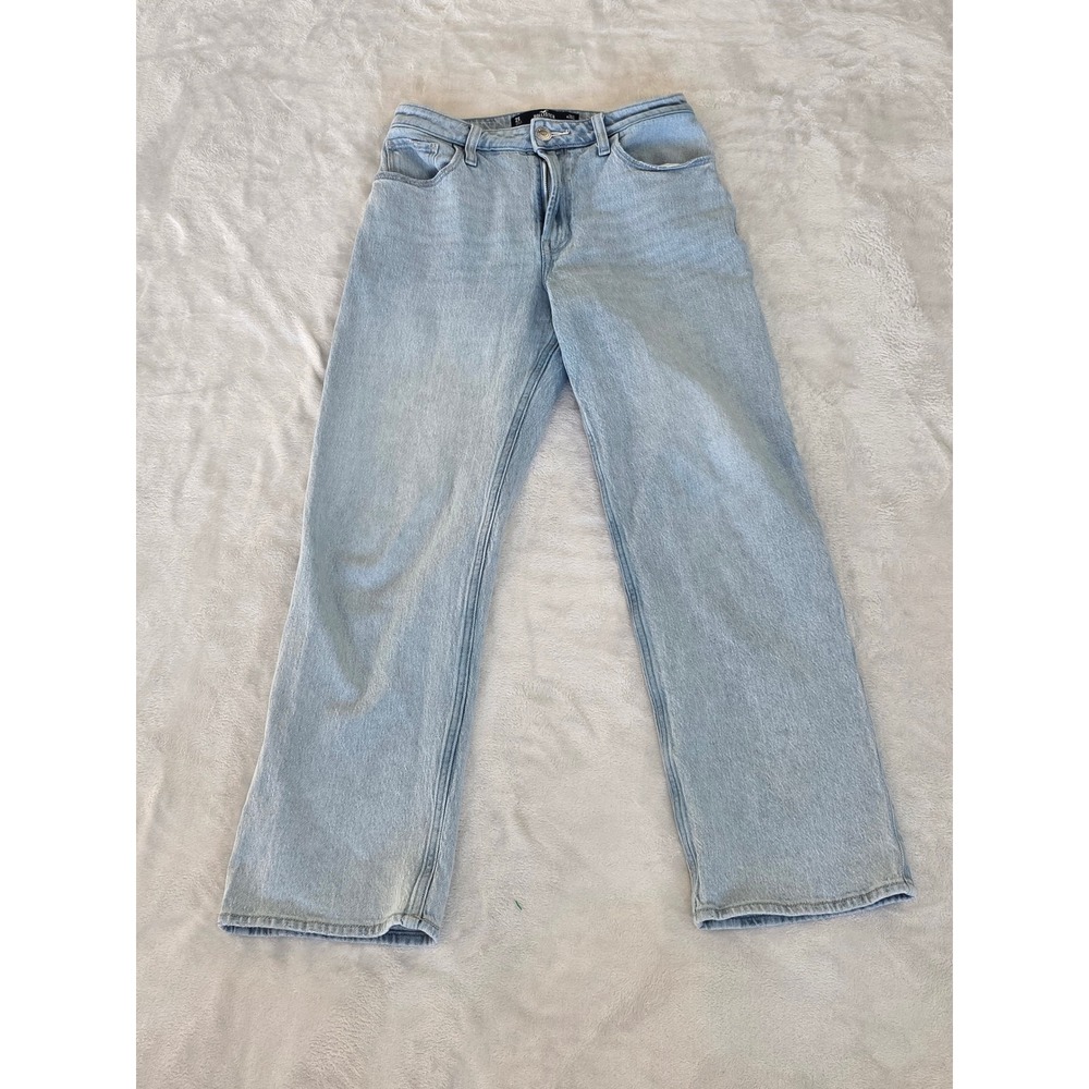 Hollister Ultra High Rise‎ Dad Jean Light Wash Distressed Denim W26S
